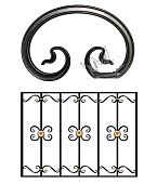 Кованый элемент ковки металлический орнамент Вензель "Туз" Т10-135-91