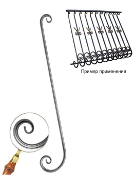 Кованый элемент ковки металлический орнамент Балясина БО1.2 160х920 мм